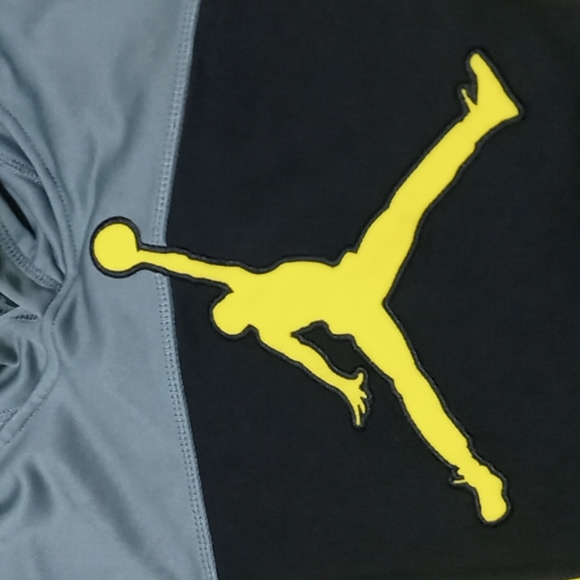 Air Jordan pullover hoodie, kids L, black gray yellow - Picture 2 of 5